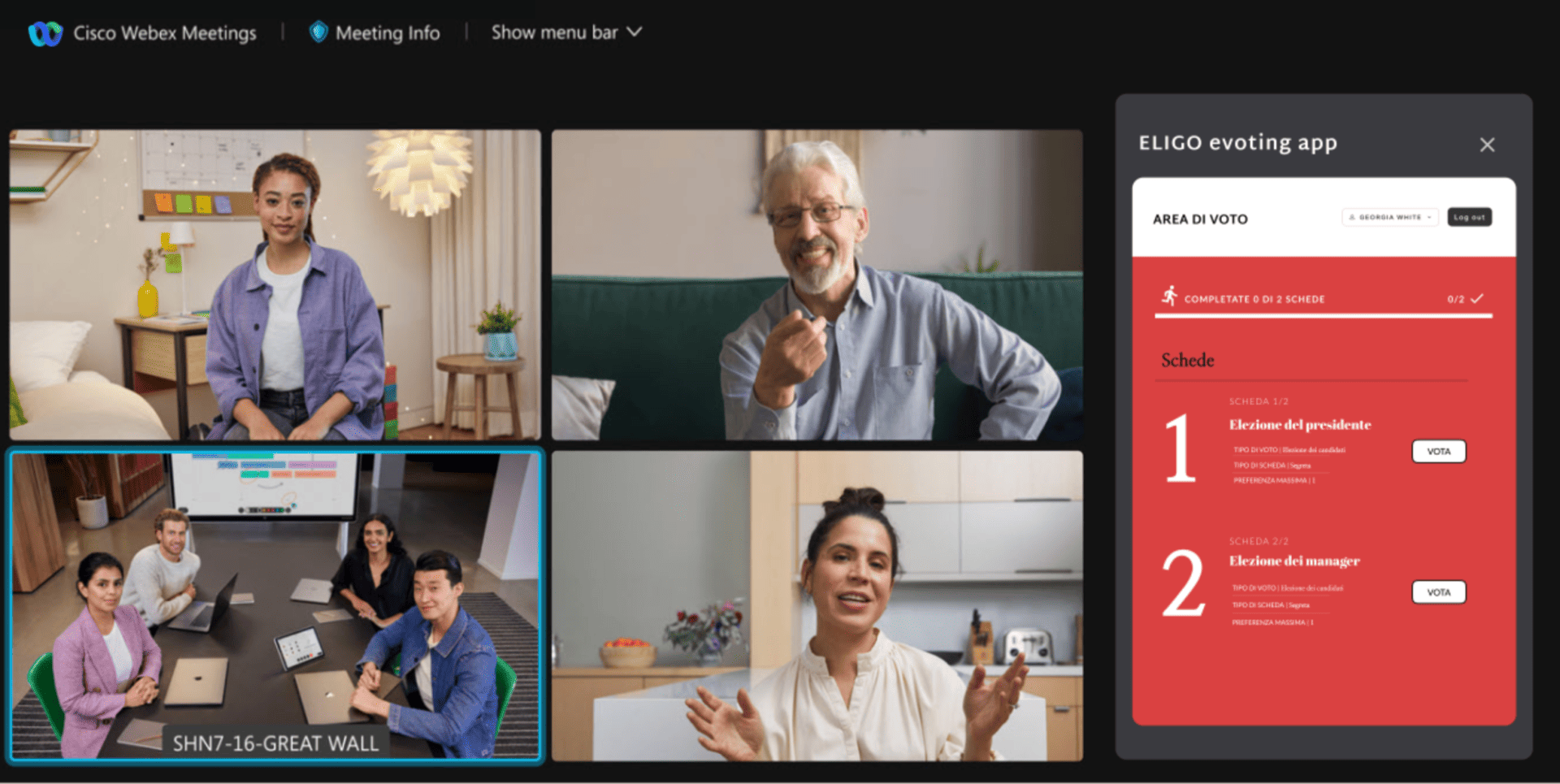 Eligo app per votare in Webex
