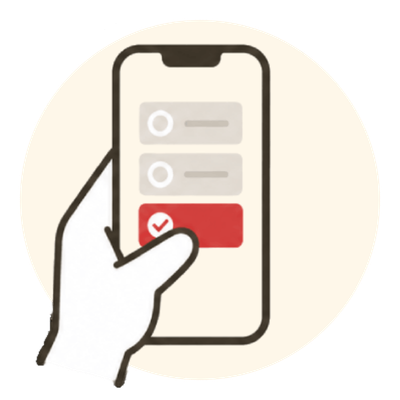 icona di voto da dispositivo mobile con eligo